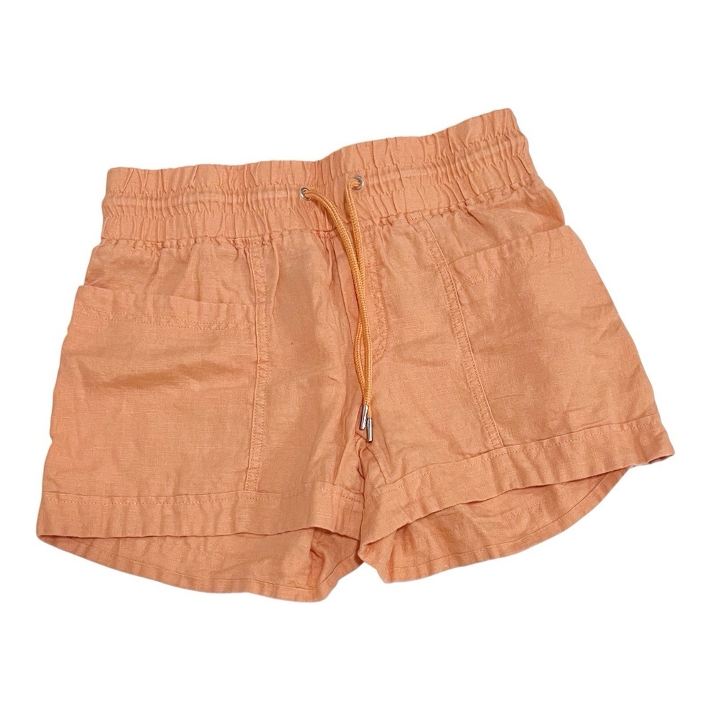 ATHLETA Cabo Linen Shorts Cactus Peach Orange Slouchy Drawstring Waist Women's 4